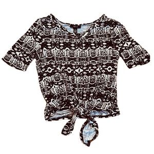 Style&Co, women’s top, black and white, bottom tie, size, large